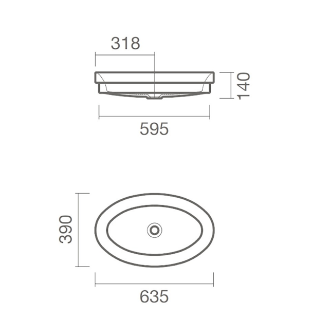 Раковина Sanitana OVALO 635 S10063550400000 ( CILE3E )